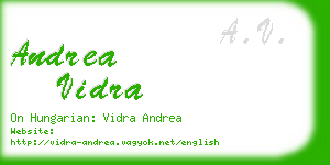 andrea vidra business card